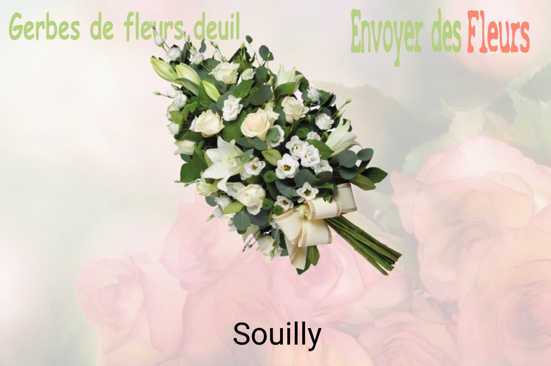 Gerbe de fleurs de deuil livrée à Souilly